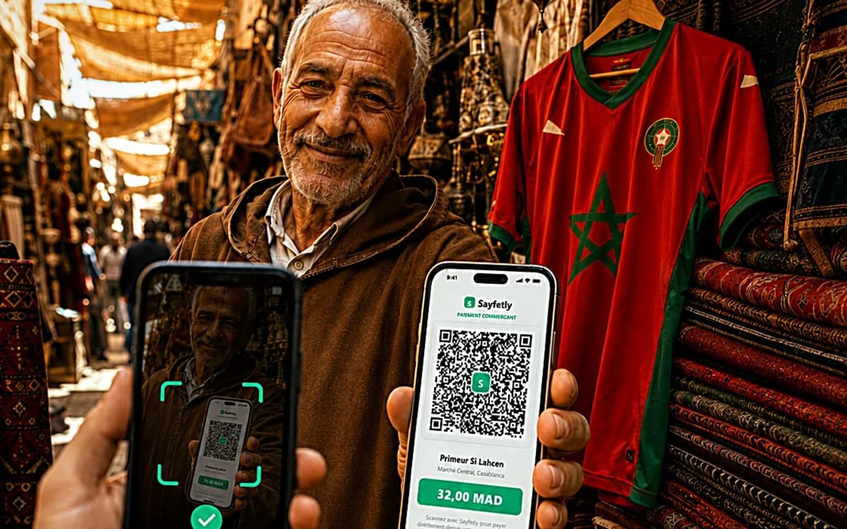 Paiement dans un souk marocain avec Sayfetly.